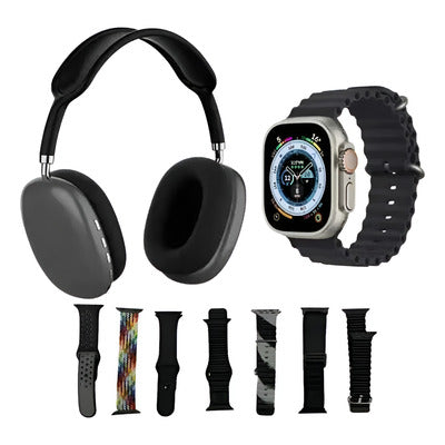 Combo Smartwatch + Audífonos Inalámbricos con Correas Intercambiables